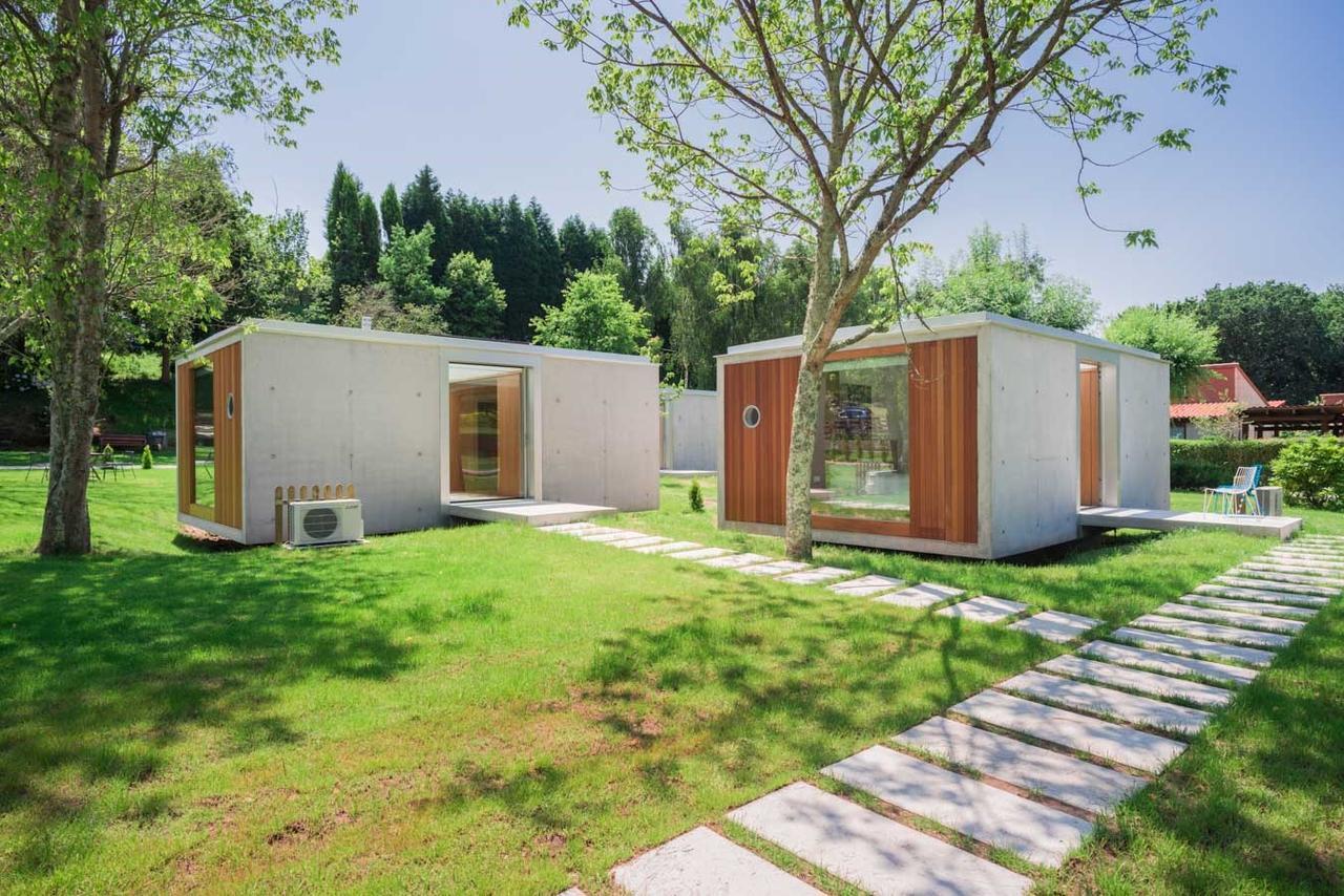 Bungalow Camping Los Manzanos Santa Cruz de Oleiros Exterior photo
